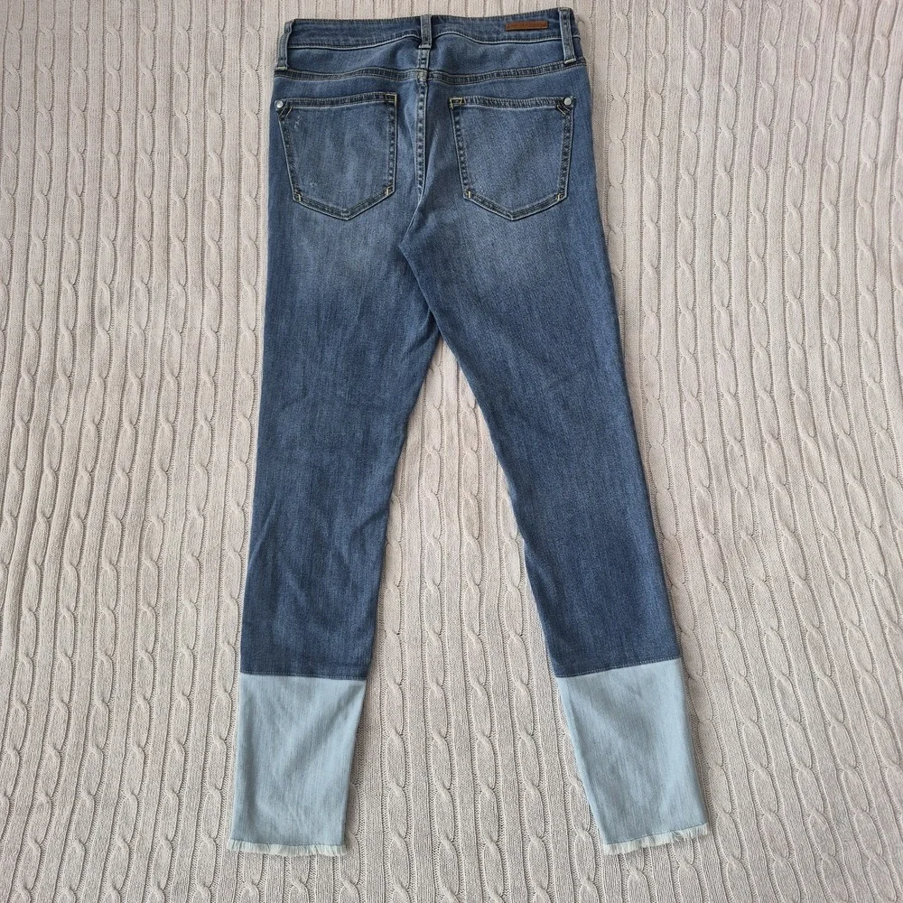 Pilcro and the Letterpress Jeans Size 27 Light Wash‎ Fringe Hem Skinny Summer